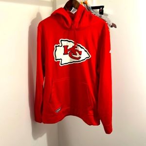 Kansas City Chiefs all red hoodie; Arrow head logo by new era size large